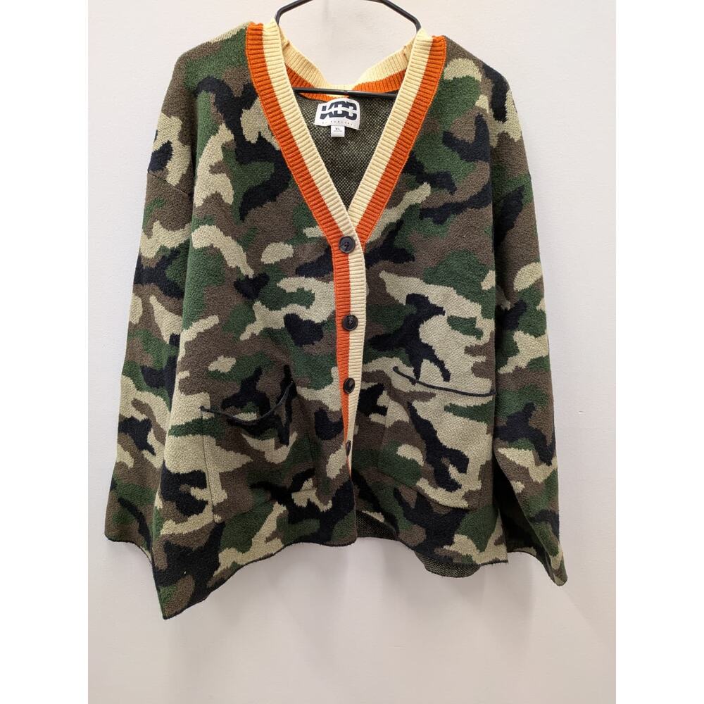 KBB  By Kahlana Camo Cardigan Sweater Women’s XL Button Front Oversized